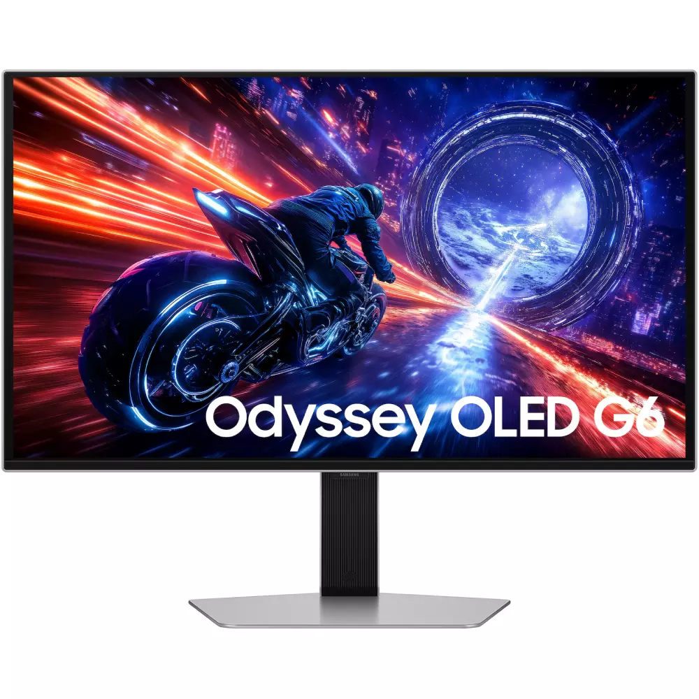 Игровой монитор Odyssey OLED G6 QHD 27" SAMSUNG LS27FG602SIXCI OLED 2K QHD (2560x1440) 500Hz 0.03мс 300кд/м2 1млн.:1xDP, 2xHDMI 2xUSB3.2 1xUSB-B Черный