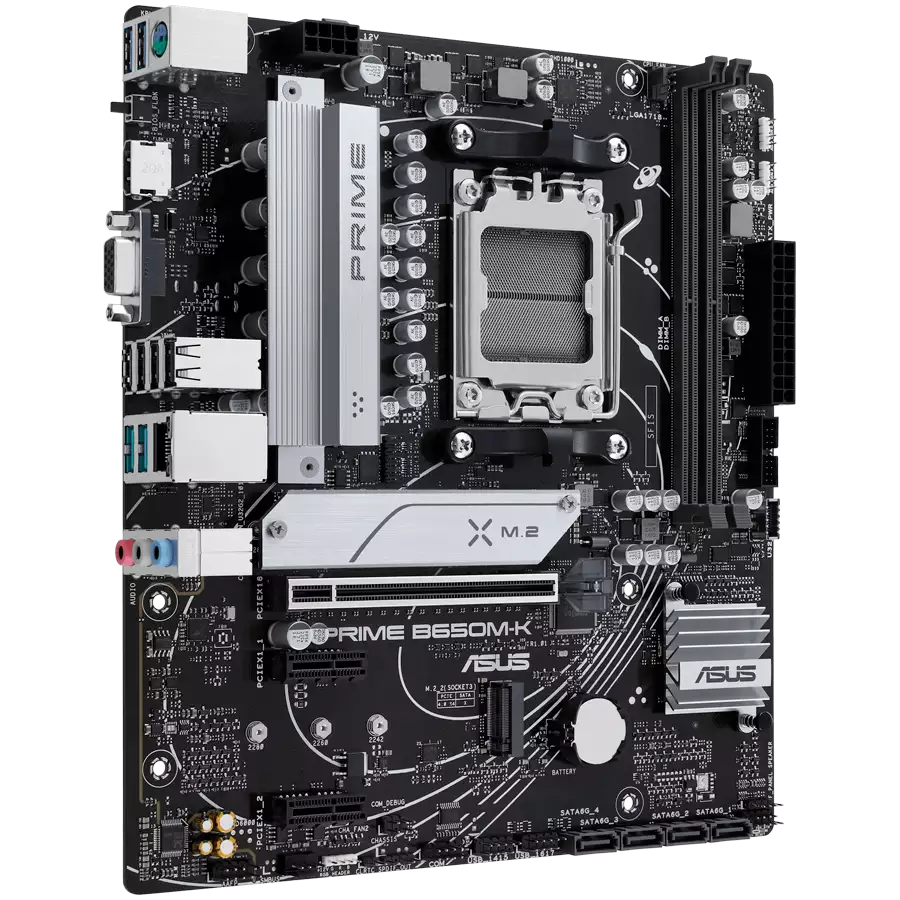 ASUS Main Board Desktop Socket AM5 AMD B650 Chipset 2 x DIMM, Max. 96GB, DDR5 1 x VGA port 1 x HDMI 2 x M.2 slots 4 x SATA micro-ATX Form Factor