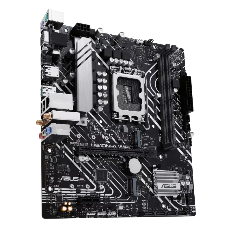 Матплата Asus Prime H610M-A WiFi, iH610, S1700, mATX,2DDR-5,1xPCI-Ex16,4SATA,2xM.2,VGA,HDMI,DP,14USB