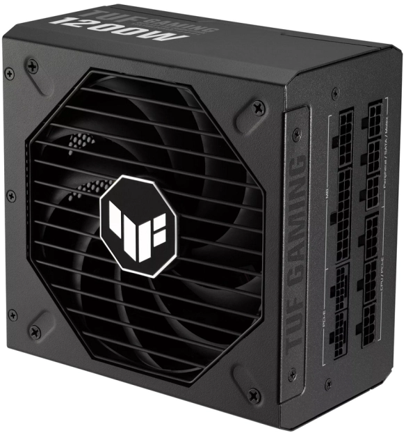 ASUS TUF Gaming 1200W 80 Plus Gold PSU, ATX 3.0 compatible, Fully modular etched cables, Military-grade Certification, Axial-tech fan design, Dual ball fan bearings, protective PCB coating, 10-year warranty