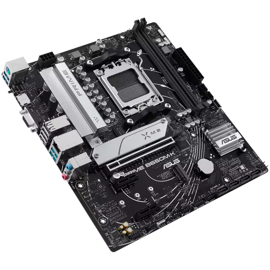ASUS Main Board Desktop Socket AM5 AMD B650 Chipset 2 x DIMM, Max. 96GB, DDR5 1 x VGA port 1 x HDMI 2 x M.2 slots 4 x SATA micro-ATX Form Factor