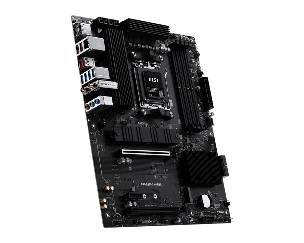 Матплата MSI PRO B850-S WiFi6E, AM5, ATX, 4DDR-5, 1хPCI-Ex16/1x4/1x1, 4SATA, 2xM.2, HDMI, DP, 15USB