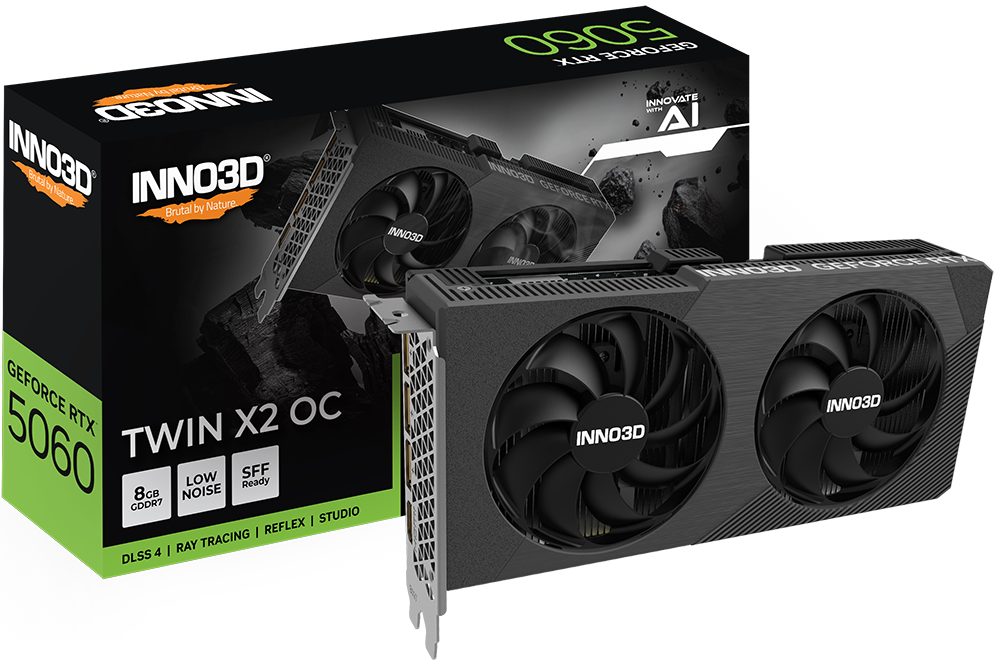 Inno3d Video Card RTX NVIDIA RTX 5060 8GB GDDR7 128-bit PCI Express Gen 5 550W 1x PCIe 8-pin cables