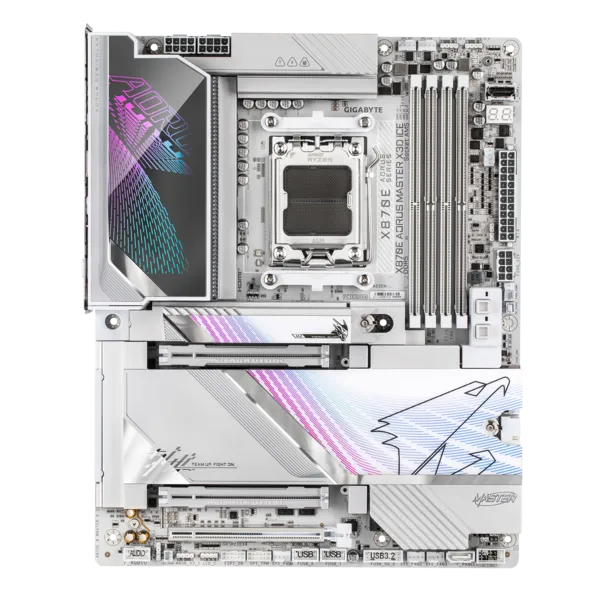 Матплата Gigabyte X870E Aorus Master X3D ICE,AM5,ATX,4DDR-5,3хPCI-Ex16,2SATA,5xM.2,HDMI,2USB-C,20USB