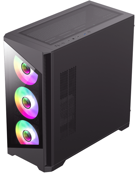 Корпус GameMax Destroyer TGB, Midi Tower, m-ATX, Black, 2x3.5"/3x2.5", 2xUSB2.0, USB3.0