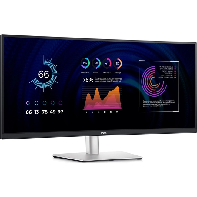 Монитор 34" Dell P3424WE, Black-Silver, IPS, 3440x1440@60Hz, 300кд/м2, 1000:1, 5ms, USB, HDMI, DP