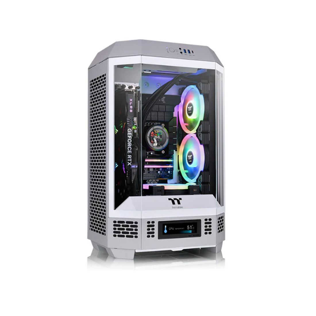 Корпус Thermaltake The Tower 300 Limestone, Micro Tower, m-ITX, Gray, 3x3.5"/3x2.5", 2xUSB3.0, USB-C