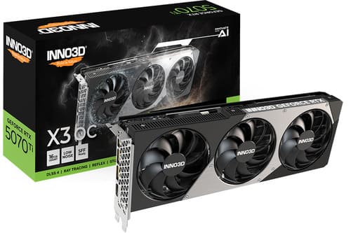 Видеокарта Inno3D GeForce RTX5070 Ti X3 OC 16G GDDR7 256-bit 1xHDMI 3xDP N507T3-16D7X-176068N