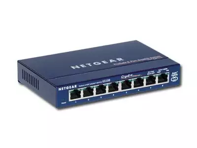 Netgear ProSafe Gigabit Ethernet Switch,  8 x 10/100/1000 RJ45 ports, Desktop