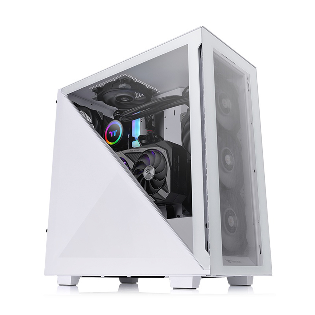Корпус Thermaltake Divider 300 TG Snow, Midi Tower, ATX, White, 2x5.25/2x3.5"/5x2.5", 2xUSB3.0,USB-C