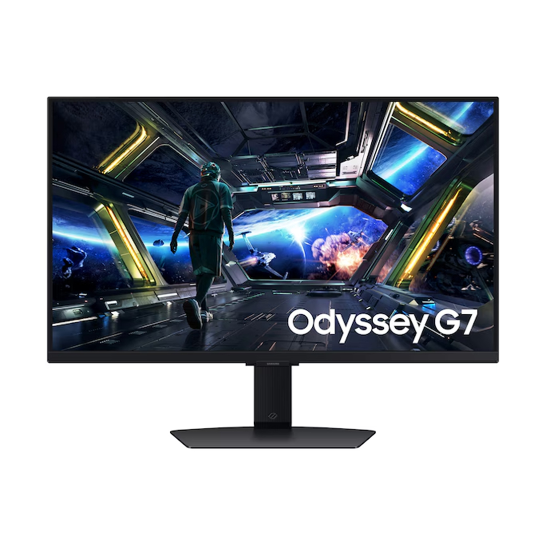 Игровой монитор Odyssey G7 27" SAMSUNG LS27DG702EIXCI IPS 4K UHD (3840x2160) 144Hz 1мс 350кд/м2 1000:1 2xHDMI 1xDP 2xUSB3.0, USB-B Upstream Port, Ethernet, Wi-Fi 5, Bluetooth, Регулируемая по высоте подставка 120мм, Поворот Экрана, Черный с Подсветкой