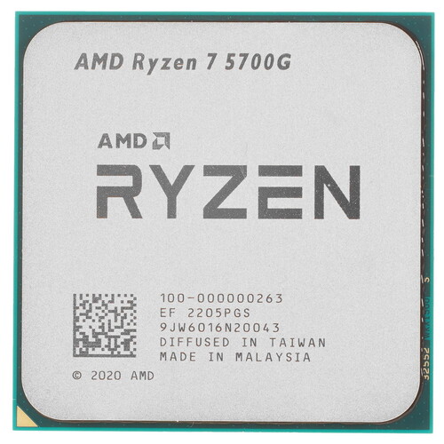 Процессор AMD Ryzen 7 5700G 3,8Гц (4,6ГГц Turbo) AM4, 7nm, 8/12/8, 4Mb L3 16Mb, 65W, with Radeon Graphics, OEM