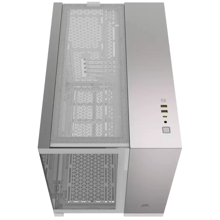 CORSAIR 2500X Micro ATX Dual Chamber PC Case - White/Satin Gray Aluminum
