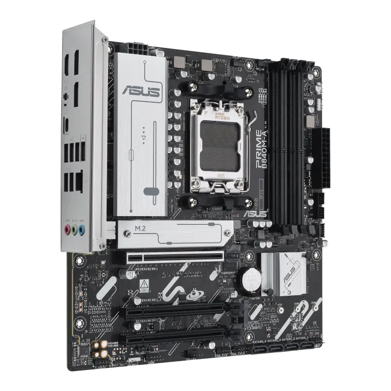 Матплата Asus Prime B840M-A-CSM, AM5, mATX, 4DDR-5, 3xPCI-Ex16, 4SATA, 3xM.2, HDMI, 2xDP, 14USB