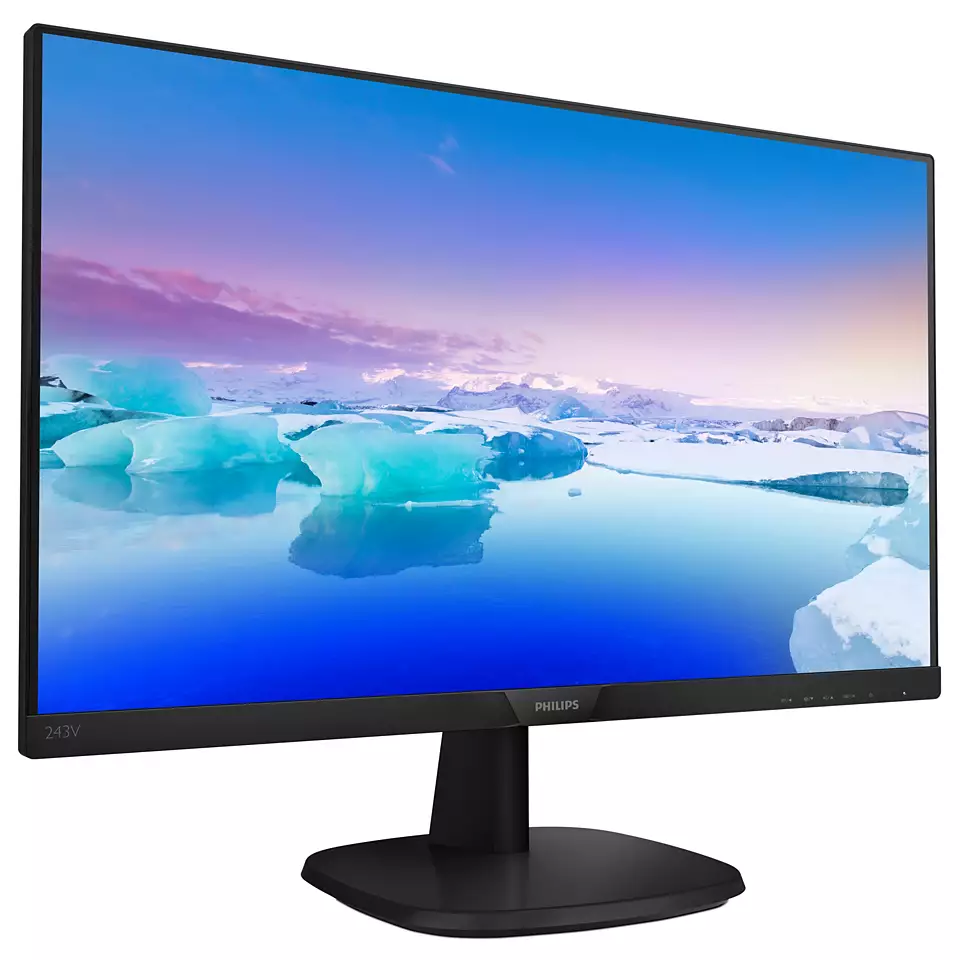 Монитор 23.8" Philips 243V7QJABF, Black, IPS, 1920x1080@75Hz, 250кд/м2, 1000:1, 4ms, VGA, HDMI, DP