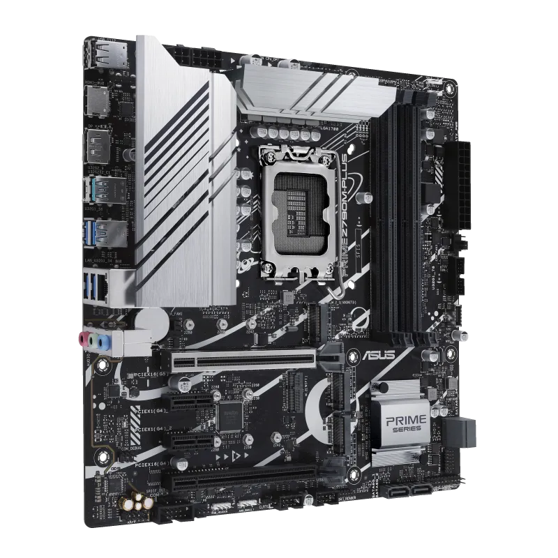 Матплата Asus Prime Z790M-Plus, iZ790, S1700, mATX, 4DDR-5, 1xPCI-Ex16, 4SATA, 3xM.2, HDMI, DP,15USB