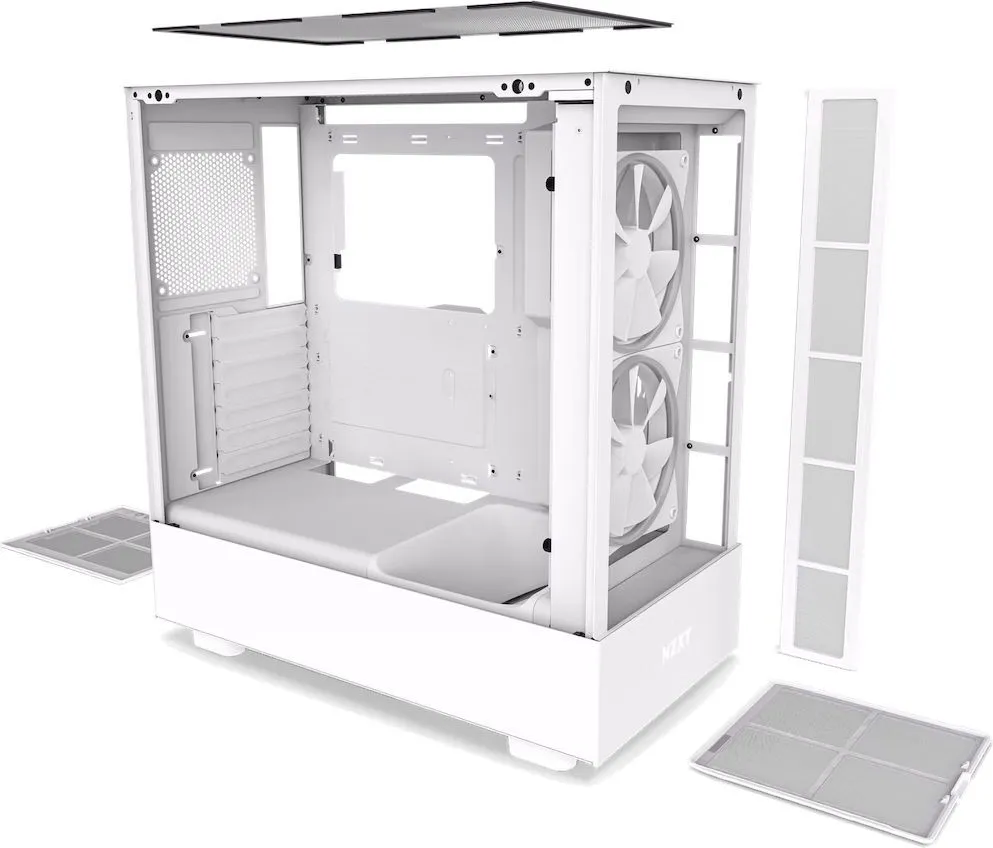 Корпус NZXT H5 Elite, Midi Tower, ATX, m-ATX, White, 1х3.5"/2х2.5", USB3.2, USB-C