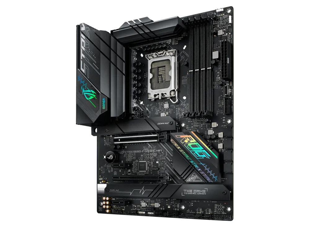 Матплата Asus ROG S B660-F Gam WiFi, iB660, S1700, ATX, 4DDR-5, 2PCI-Ex16, 4SATA,3xM.2,HDMI,DP,19USB