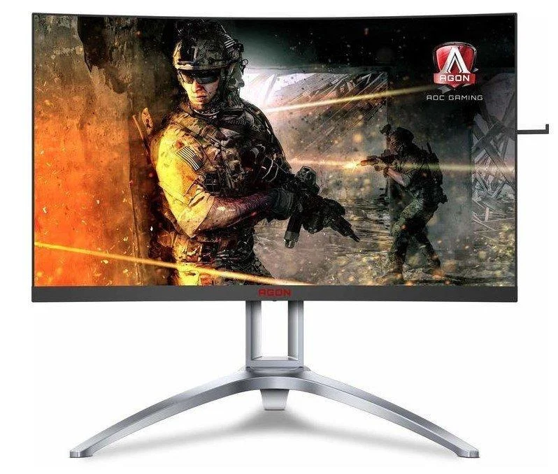 Монитор 27" AOC AGON AG273QX, Black-Grey, VA, 2560x1440@165Hz, 400кд/м2, 3000:1,1ms, 2xHDMI, 2xDP