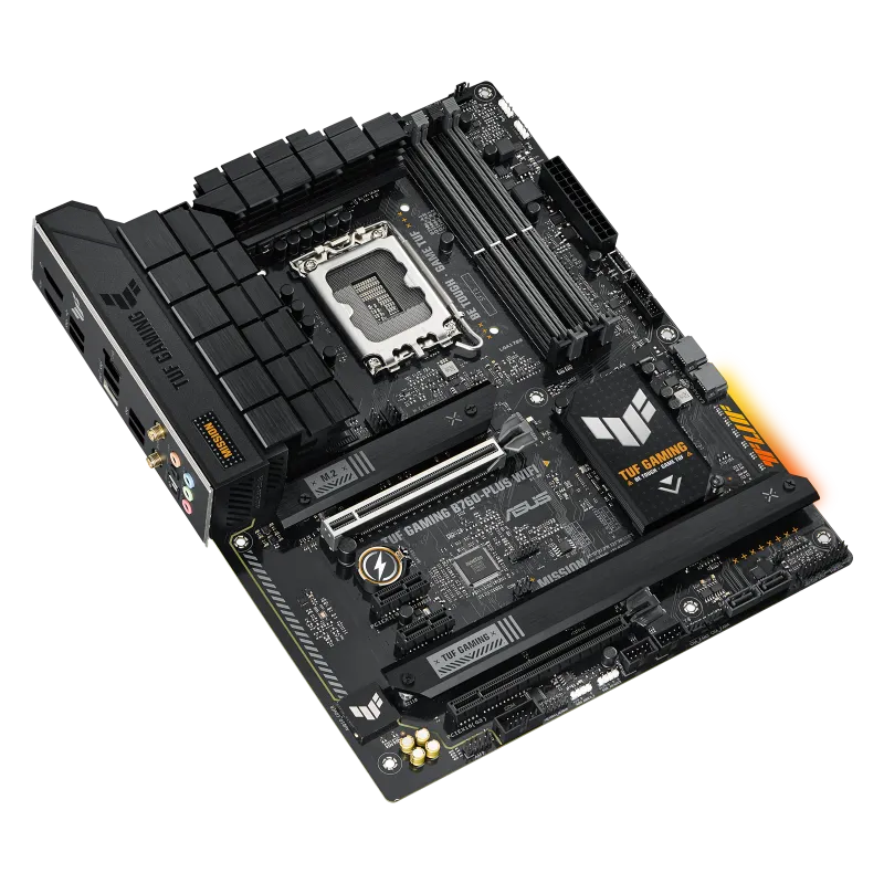 Матплата Asus TUF G B760-Plus WiFi, iB760, S1700, ATX, 4DDR-5, 2xPCI-Ex16, 4SATA,3xM.2,HDMI,DP,13USB