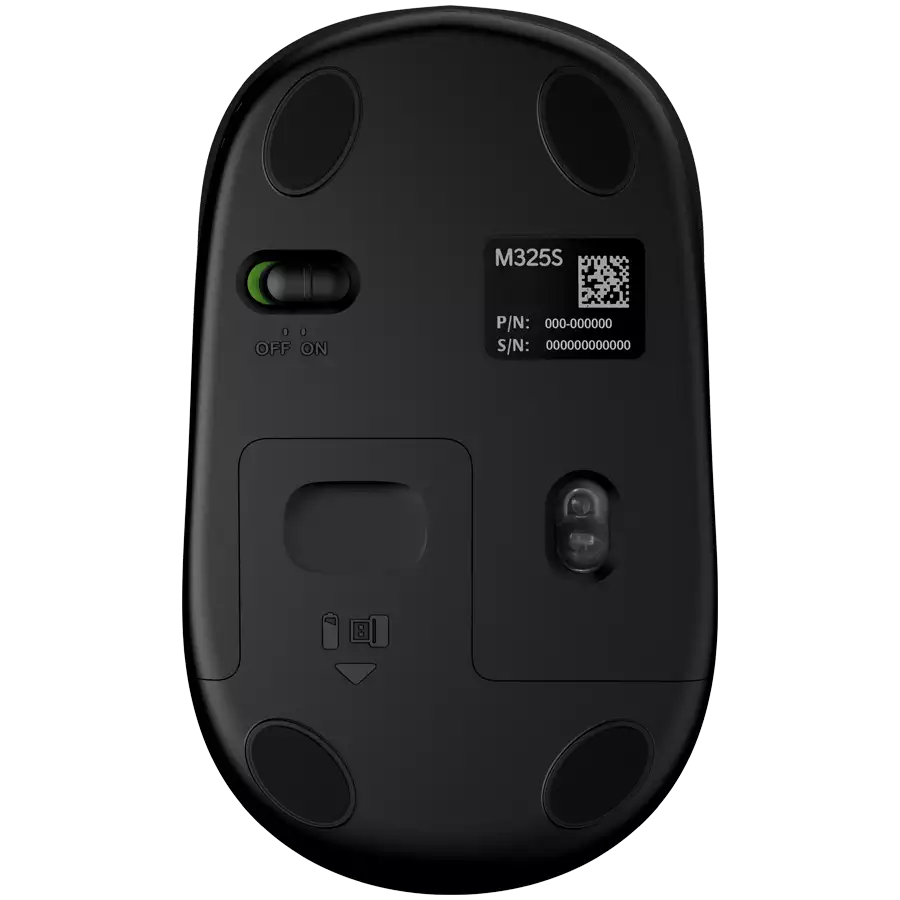 Мышь беспроводная Logitech M325 Dark Silver (темно-серая, оптическая, 1000dpi, 2.4 GHz/USB-ресивер (Logitech Unifying®), 5 кнопок (горизонтальная прокрутка), 1 батарея типа AA)