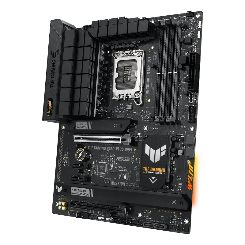 Матплата Asus TUF G B760-Plus WiFi, iB760, S1700, ATX, 4DDR-5, 2xPCI-Ex16, 4SATA,3xM.2,HDMI,DP,13USB