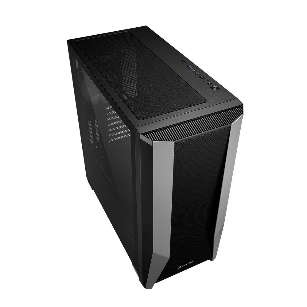 Корпус Sharkoon TG7M RGB, Midi Tower, E-ATX, Black, 2x3.5"/4x2.5", 2xUSB3.0, USB-C