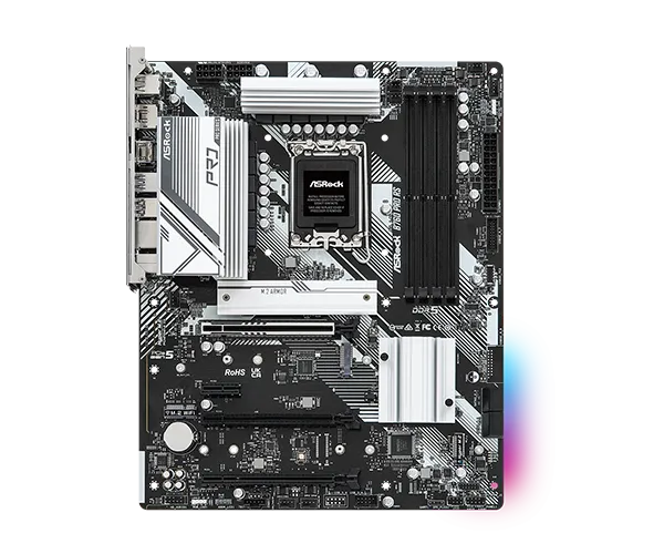 Матплата ASRock B760 Pro RS, iB760, S1700, ATX, 4DDR-5, 3xPCI-Ex16, 4SATA, 3xM.2, HDMI, DP, 13USB