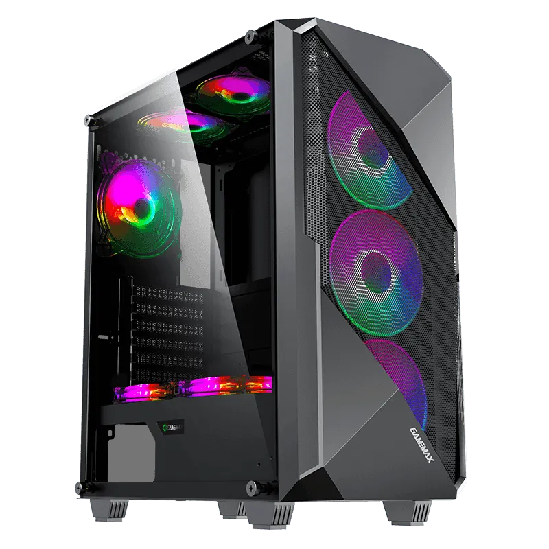 Корпус GameMax Revolt (MFG.3606), Midi Tower, ATX, Black, 2x3.5"/2x2.5", USB2.0, USB3.0