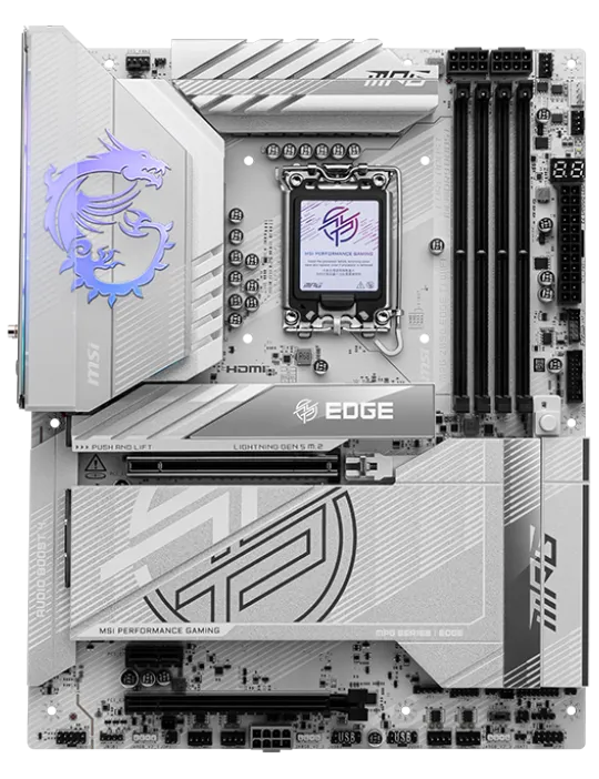 Материнская плата MSI MPG Z890 EDGE TI WIFI LGA1851 4xDDR5 4xSATA3 RAID 5xM.2 1xHDMI 2xThunderbolt4 Wi-Fi Bluetooth ATX
