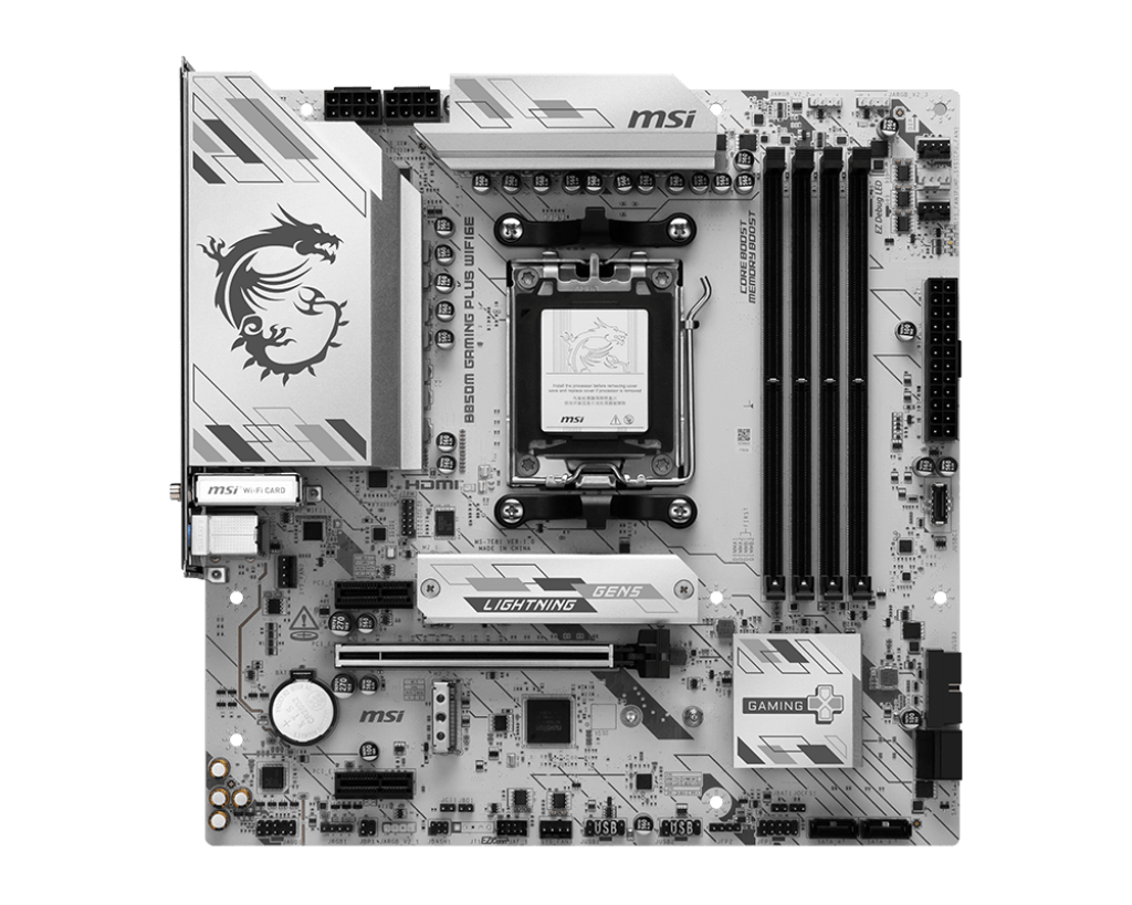 Матплата MSI B850 Gaming Plus WiFi6E, AM5, ATX, 4DDR-5, 1хPCI-Ex16/1x4/1x1,4SATA,2xM.2,DP,HDMI,15USB
