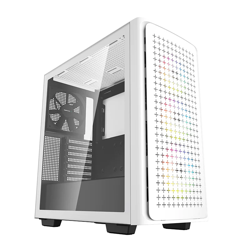 Корпус DeepCool CK560 WH, Midi Tower, ATX, White, 2x3.5"/2x2.5", 2xUSB2.0, USB-C, ARGB