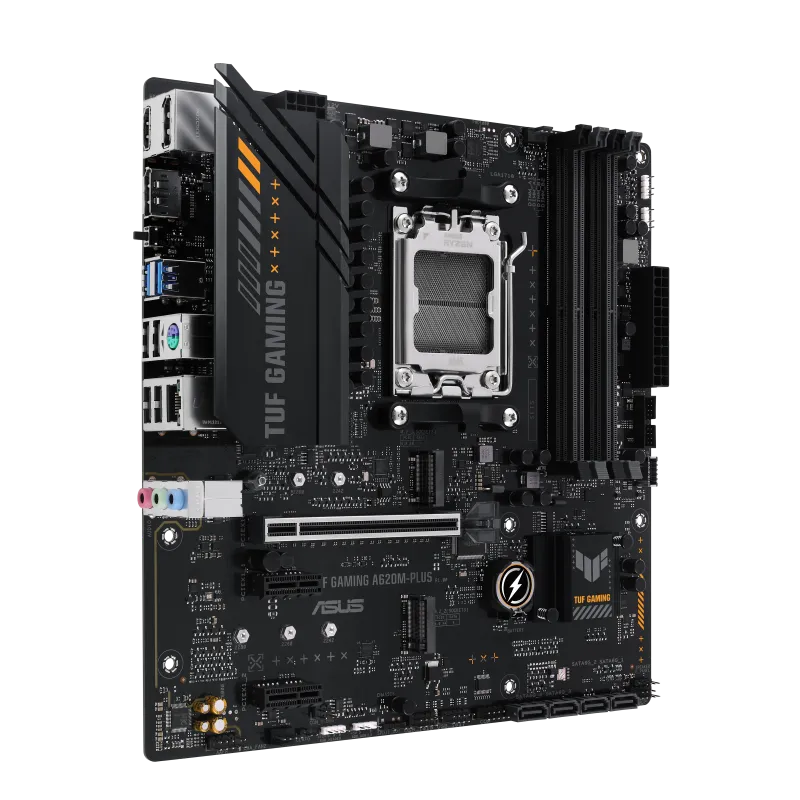 Матплата Asus TUF Gaming A620M-Plus, AM5, mATX, 4DDR-5, 1хPCI-Ex16, 4SATA, 2xM.2, HDMI, DP, 10USB