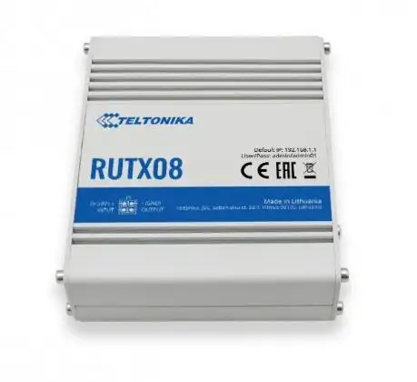 Маршрутизатор TELTONIKA/RUTX08 Промышленный (IP30 -40 °C/+75 °C)/WAN 1xRJ45 1Gbps/LAN 3xRJ45 1Gbps/USB 2.0(A)