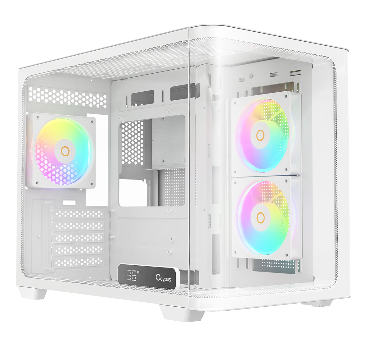 Корпус Ocypus Iota C50 WH Curve ARGB Digital mATX/ITX 2xUSB Type-C Белый Iota-C50-WHD300CD-GL