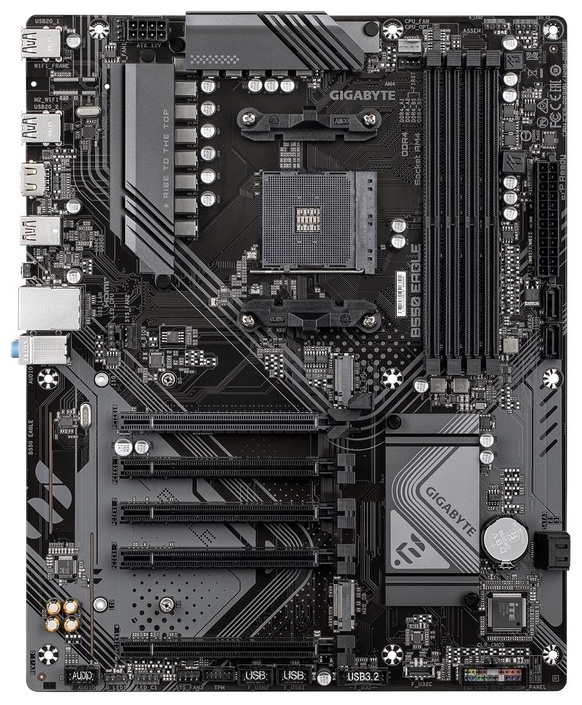 Матплата Gigabyte B550 Eagle, AM4, ATX, 4DDR-4, 5xPCI-Ex16, 4SATA, 2xM.2, HDMI, 15USB
