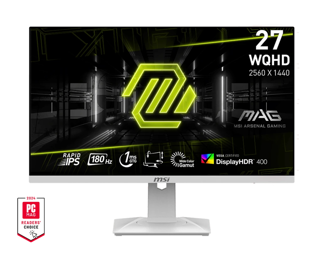 Игровой Монитор 27" MSI MAG 274QRFW Rapid IPS 2560х1440 180Hz 1ms 400cd/m 100млн:1 2xHDMI 1xDP VESA DisplayHDR 400, Регулировка по высоте до 130мм, Поворот Экрана Белый