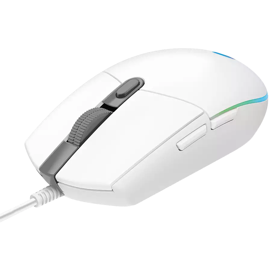 Мышь Logitech G102 LightSync, White, Wired, Gaming, Optical, 8000dpi, RGB backlight, USB