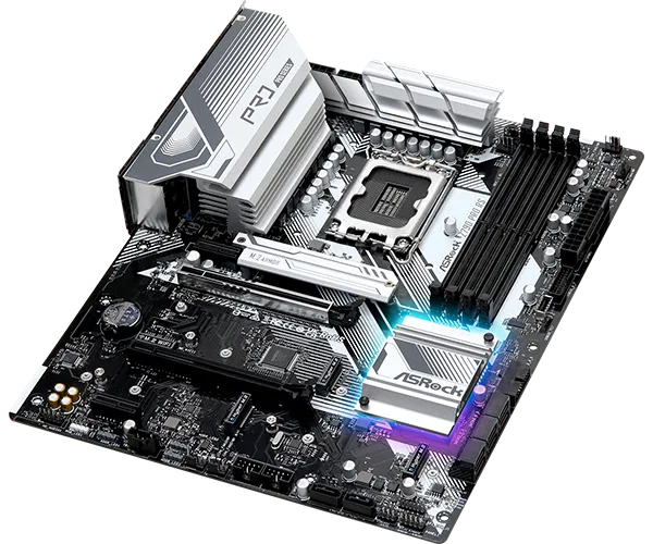 Матплата ASRock Z790 Pro RS, iZ790, S1700, ATX, 4DDR-5, 8SATA, 2xPCI-Ex16, 4xM.2, HDMI, DP,17USB