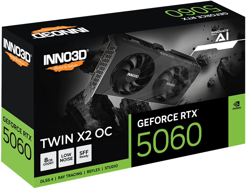 Inno3d Video Card RTX NVIDIA RTX 5060 8GB GDDR7 128-bit PCI Express Gen 5 550W 1x PCIe 8-pin cables