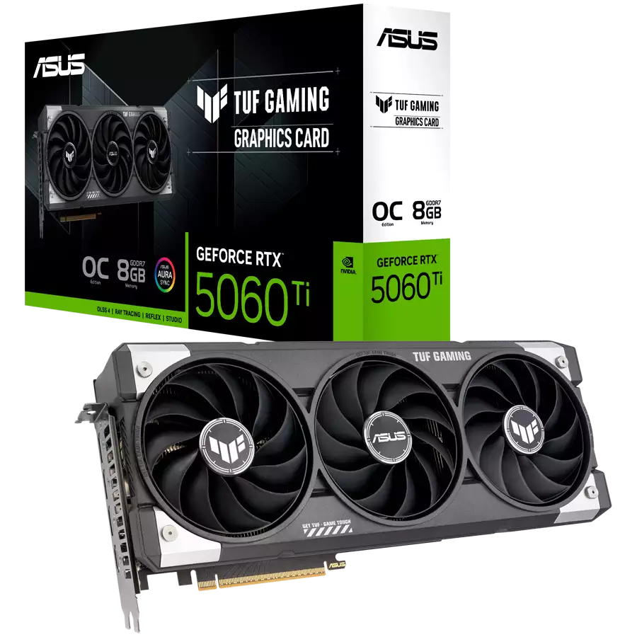 ASUS Video Card NVIDIA GeForce RTX 5060 Ti 8GB GDDR7 128-bit Digital Max Resolution 7680 x 4320 Yes x 1 (Native HDMI 2.1b)Yes x 3 (Native DisplayPort 2.1b) HDCP Support Yes (2.3) 550W P/N 90YV0MR0-M0NA00