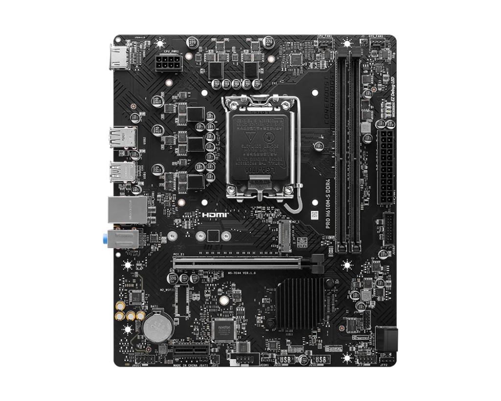 Материнская плата MSI PRO H610M-S DDR4 LGA1700 H610 2xDDR4 2xSATA 1xM.2 1xHDMI mATX