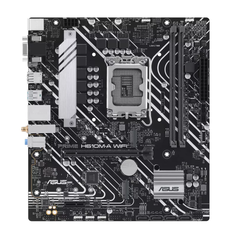 Матплата Asus Prime H610M-A WiFi, iH610, S1700, mATX,2DDR-5,1xPCI-Ex16,4SATA,2xM.2,VGA,HDMI,DP,14USB