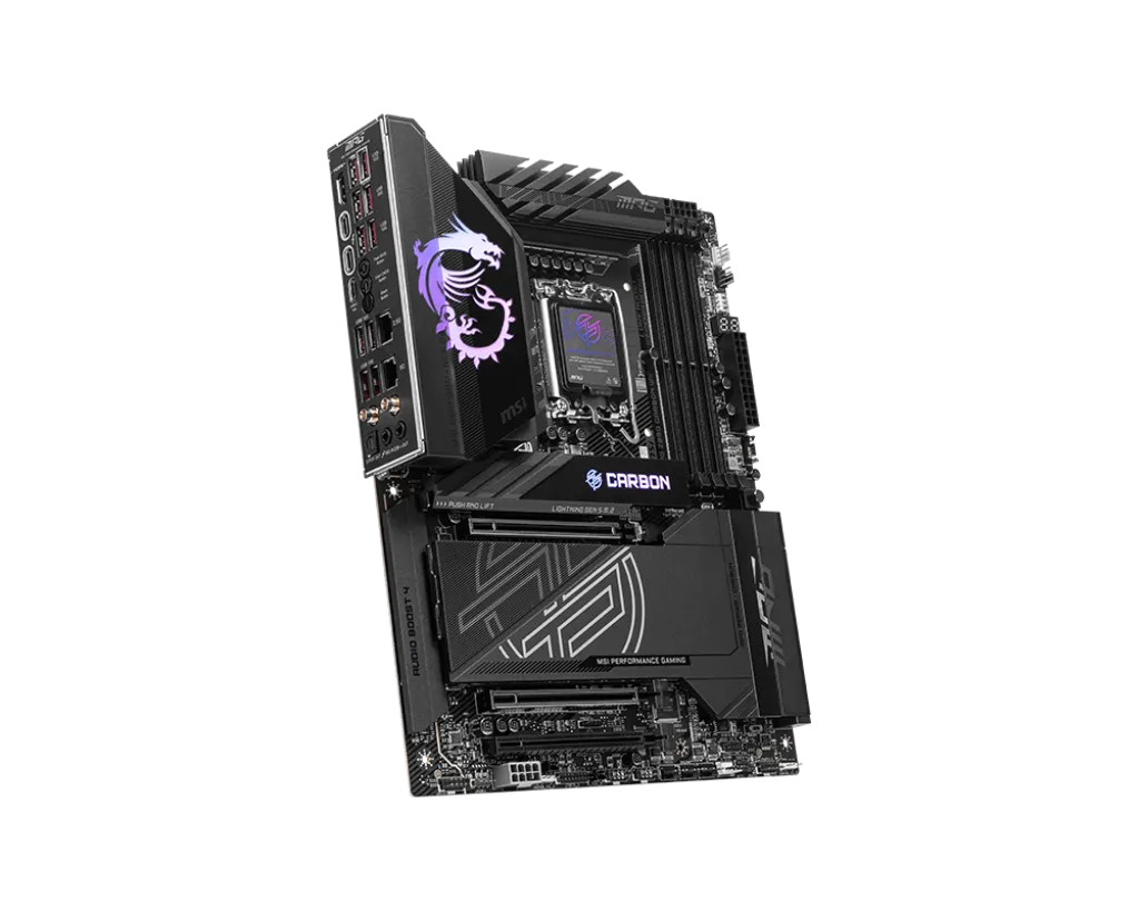 Материнская плата MSI MPG Z890 CARBON WIFI LGA1851 4xDDR5 4xSATA3 RAID 5xM.2 1xHDMI 10xUSB 2.5GLAN 5GLAN 10Gbps 2xThunderbolt4 Wi-Fi Bluetooth ATX