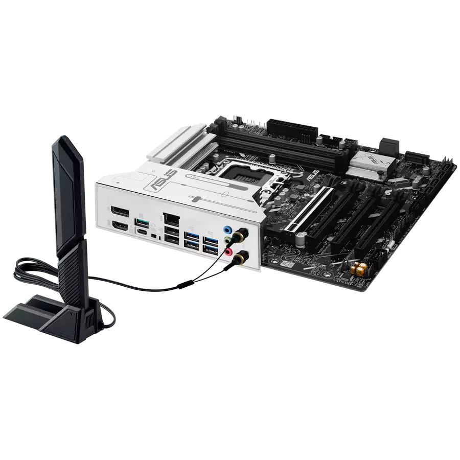 ASUS Main Board Desktop LGA1851 Intel Z890 Chipset 4 x DIMM slots, max. 256GB, DDR5 1 x DisplayPort 1 x HDMI 1 x Wi-Fi module 3 x M.2 slots 6 x SATA mATX Form Factor