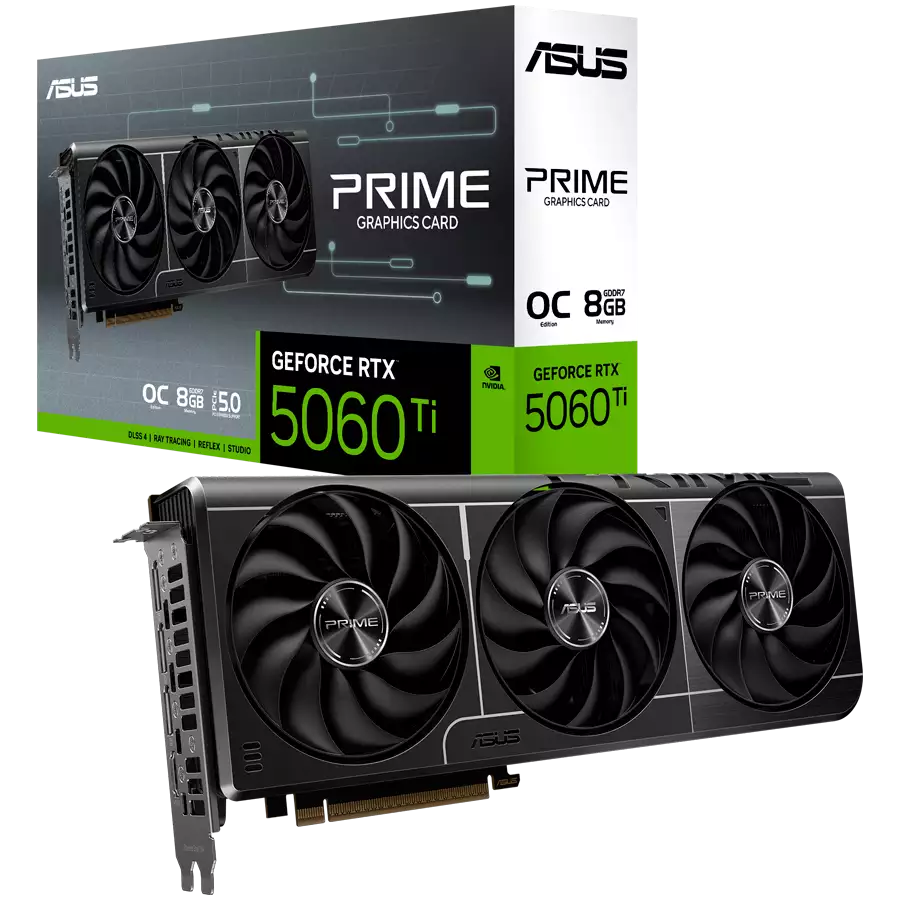 ASUS Video Card NVIDIA GeForce RTX 5060 Ti 8GB GDDR7 128-bit Digital Max Resolution 7680 x 4320 Yes x 1 (Native HDMI 2.1b)Yes x 3 (Native DisplayPort 2.1b)HDCP Support Yes (2.3) 550W P/N 90YV0MP0-M0NA00