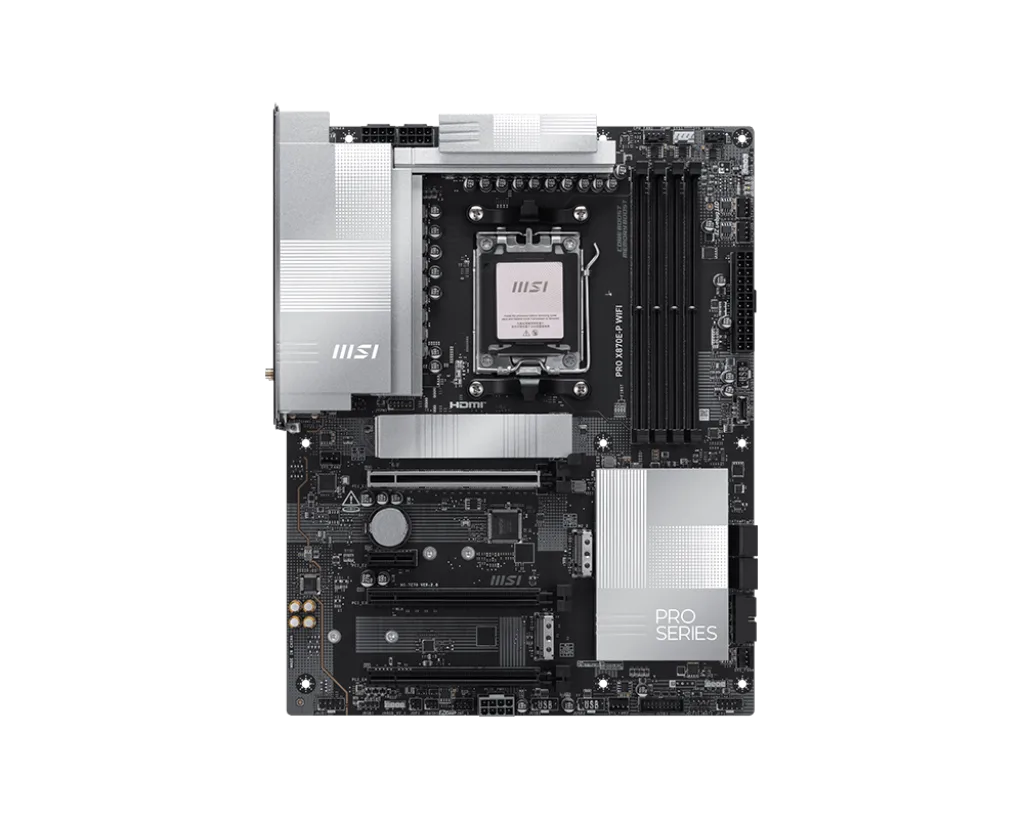 Матплата MSI PRO X870E-P WiFi, AM5, ATX, 4DDR-5, 3хPCI-Ex16, 4SATA, 3xM.2, HDMI, 2xUSB-C, 11USB