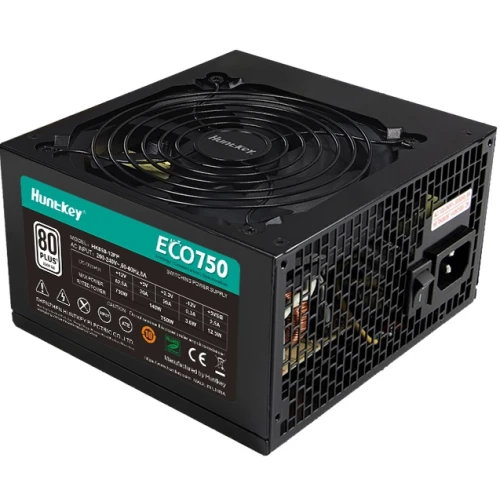 БП ATX 750W Huntkey ECO750, Plus, 20+4/24+4/24+4+8/24+8+8, 12cm, 2x6+2p PCI-E