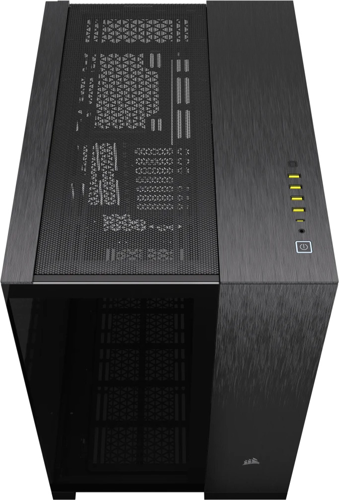 Корпус Corsair 6500X, Midi Tower, m-ATX,  Black - Obsidian Aluminum, 2x3.5"/2x2.5", 1xUSB3.2, USB-C