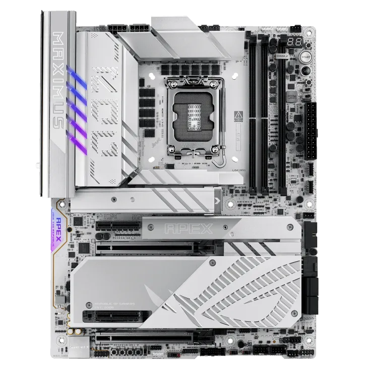 Материнская плата ASUS ROG MAXIMUS Z890 APEX, LGA1851 Z890, 2xDDR5, 4xSATA3, 6xM.2, 2xThunderbolt4, 2xPCIe5.0x16, 2xPCIe4.0x16 ATX